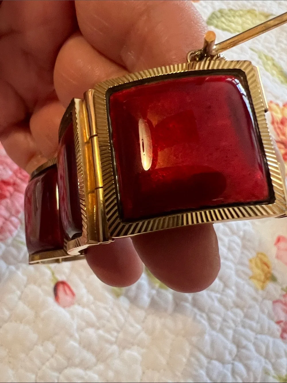 Jean Pétotouré Limoges French Enamel Bracelet and Matching Brooch Set